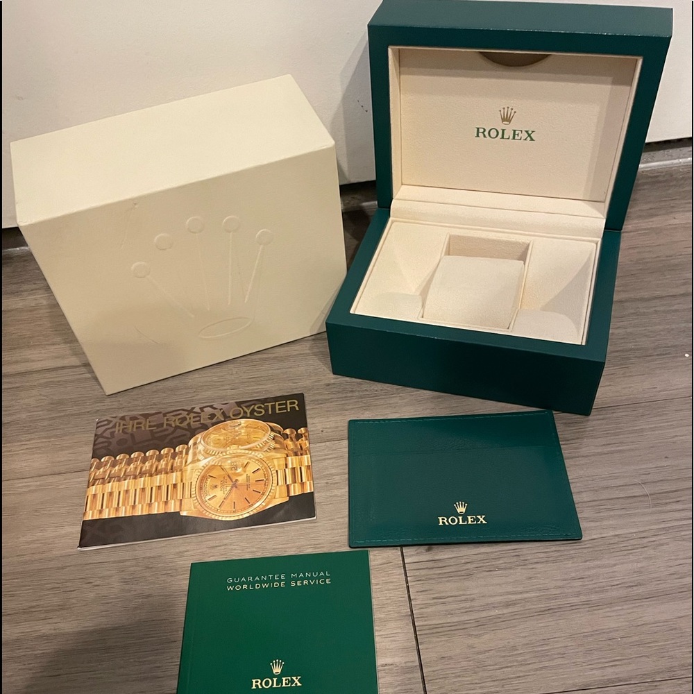 Rolex watch box with book and cardholder